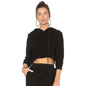 Danielle Guizio Black Cropped Sweatshirt